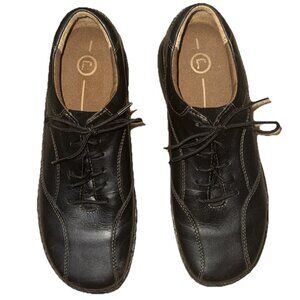 Rockport Womens Lace Up Black Leather Loafer Shoes Size 8 M